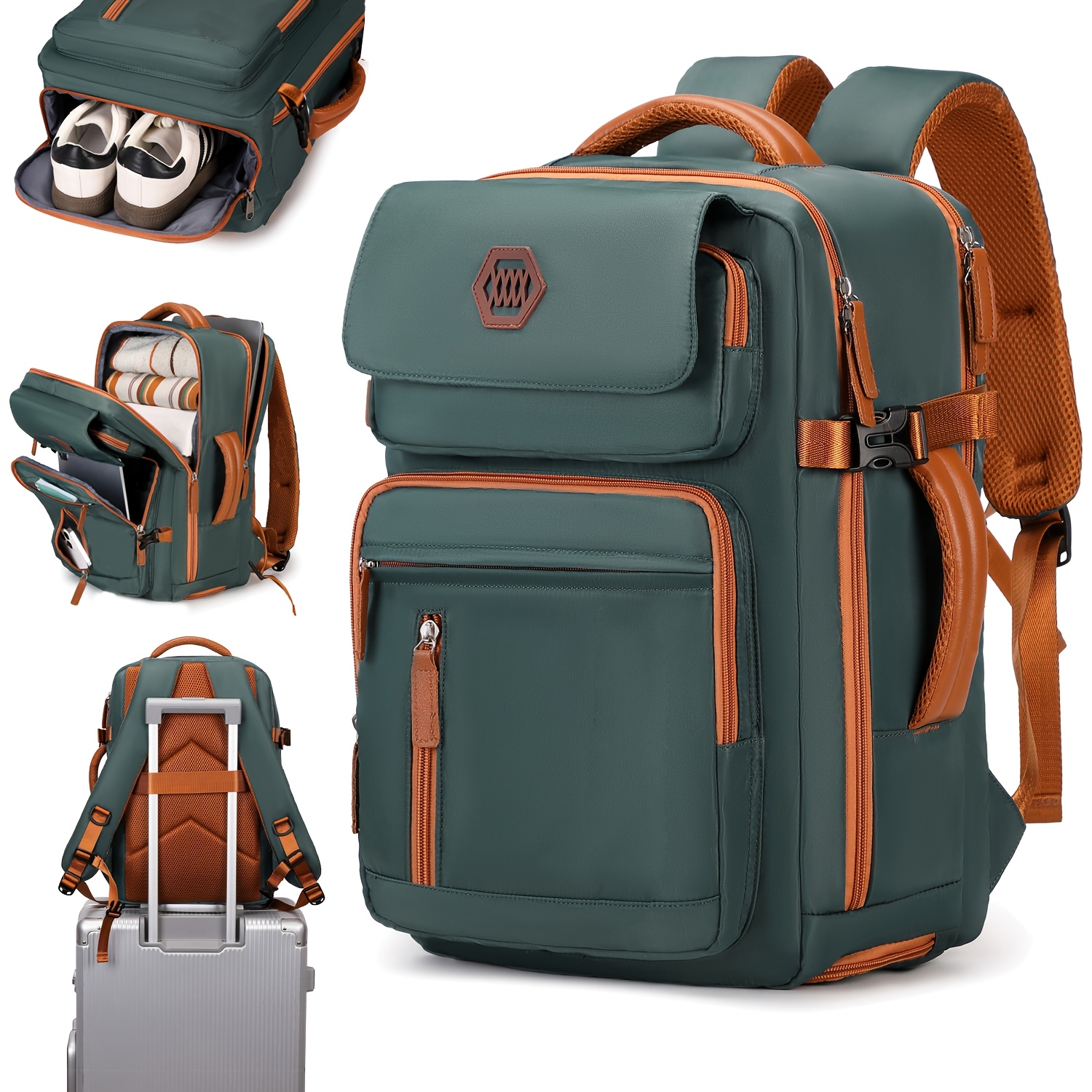 Image of Travel Backpack, Airline-approved Carry-on Backpack With Shoe Bag And Luggage Strap, 15.6-inch Laptop Backpack Flight-approved, For Business, Hiking, And Use