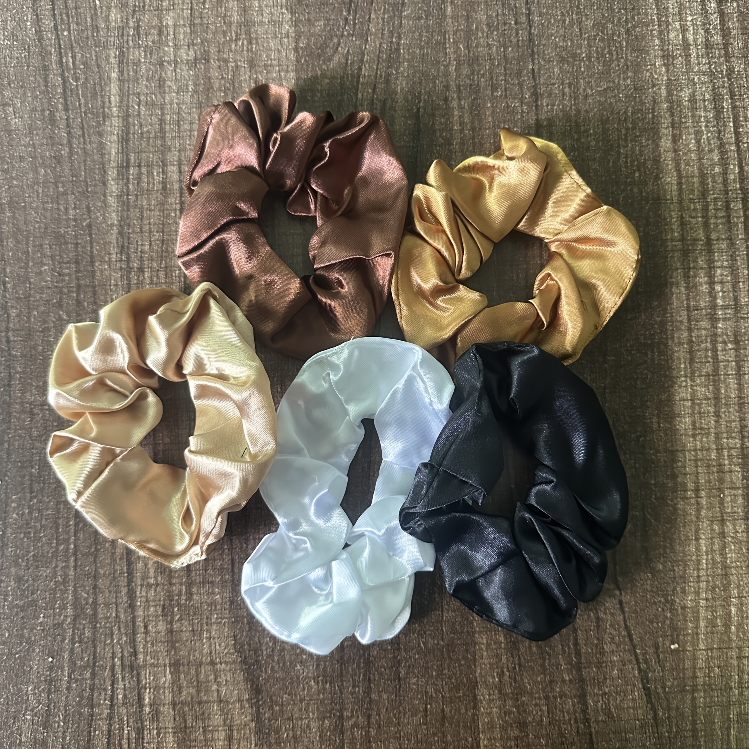 TEMU 5pcs Simple Scrunchie Ladies - New Scrunchie - Fabric Large Scrunchie - Adult Head Rope Rubber Band, Ponytail Scrunchie, High Quality Scrunchie