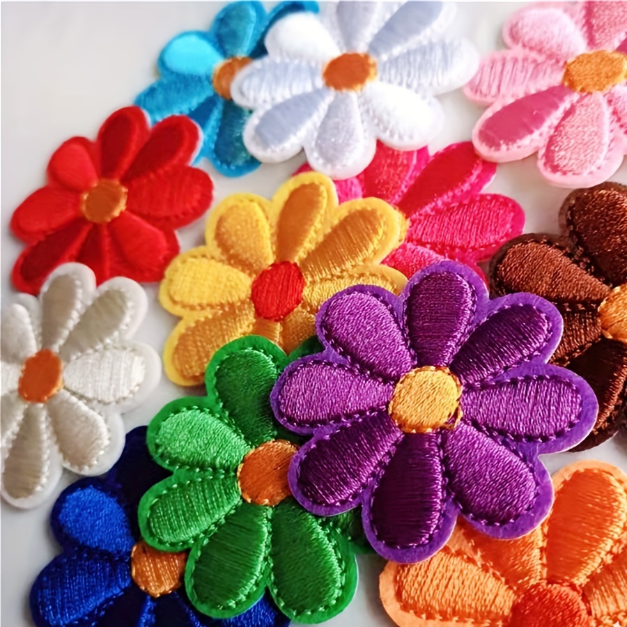 

12pcs Colorful Flower Embroidered Cloth Patch, Can Be Sewn Or Ironed, Diy Decorative For Hat, Backpack, Clothes And More, Sewing Decorative Supplies & Accessories