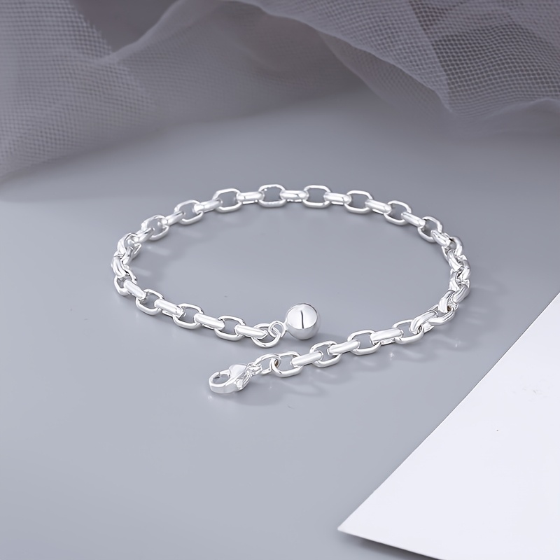 Vintage s925 Silver Bracelet Thick Chain Classic Gift Jewelry