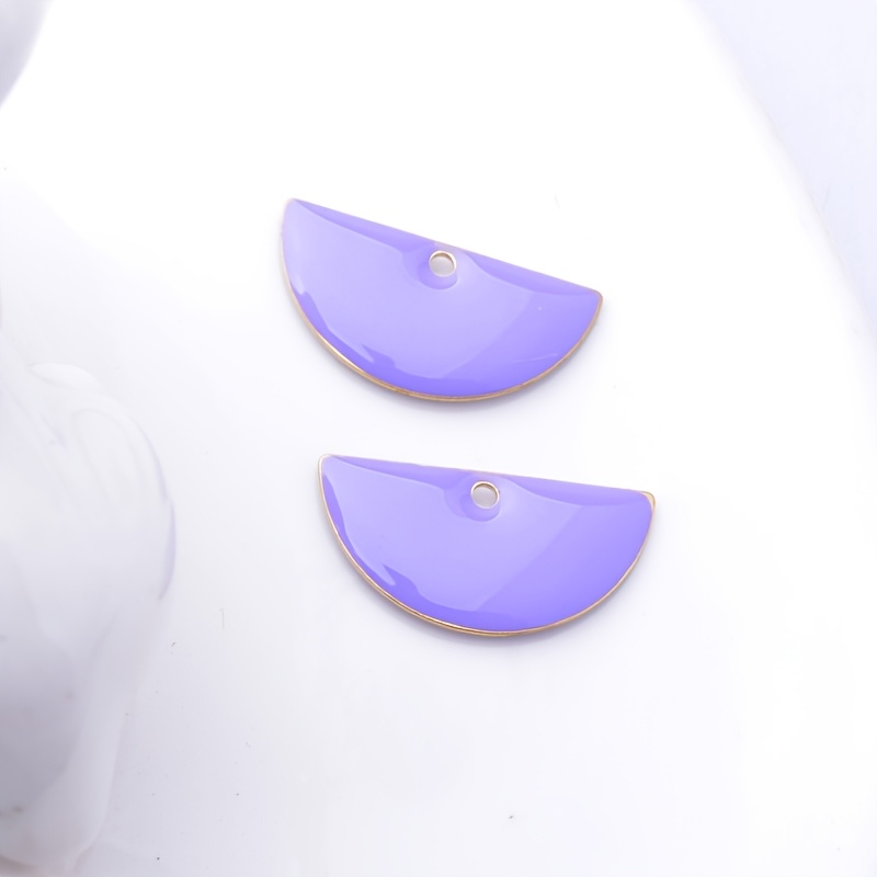 Copper Enamel Half Round Charms Pendant for Jewellery Making