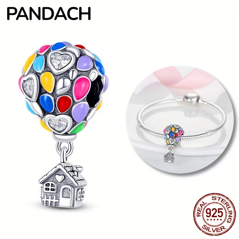 

Dreams Of Faraway Places - 100% 925 Sterling Silver Colorful Hot Air Balloon Travel Charm Perfect For Bracelets & Necklaces Diy Jewelry Making