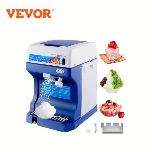 machine 110v snow cone maker with adjustable ice texture 265lbs hr high capacity ice crusher for home commercial use blue dessert preparation modern appliance textured surface
