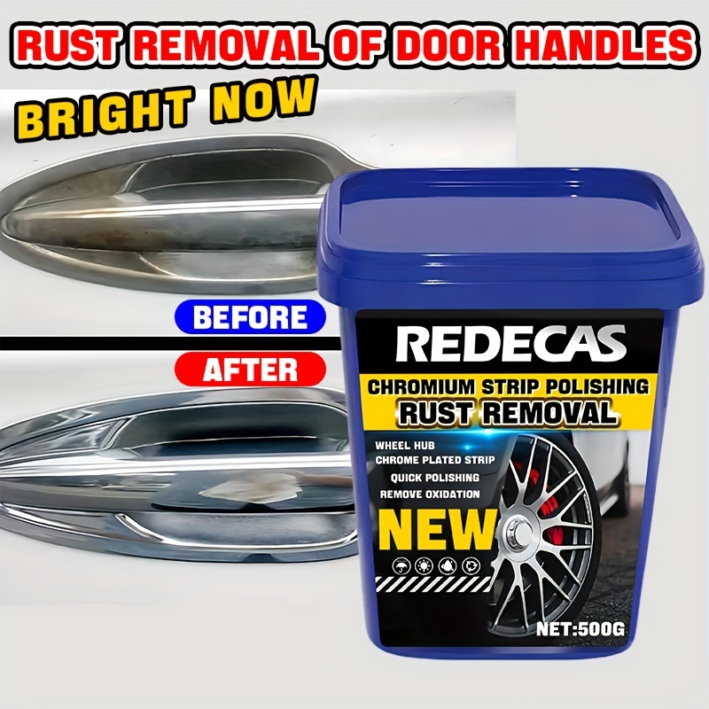 

Redecas 500g Universal Rust Removal Paste For Car Chrome Plating And Door Handles, Wheel Refurbishing, Metal Polishing Compound - Abs Material