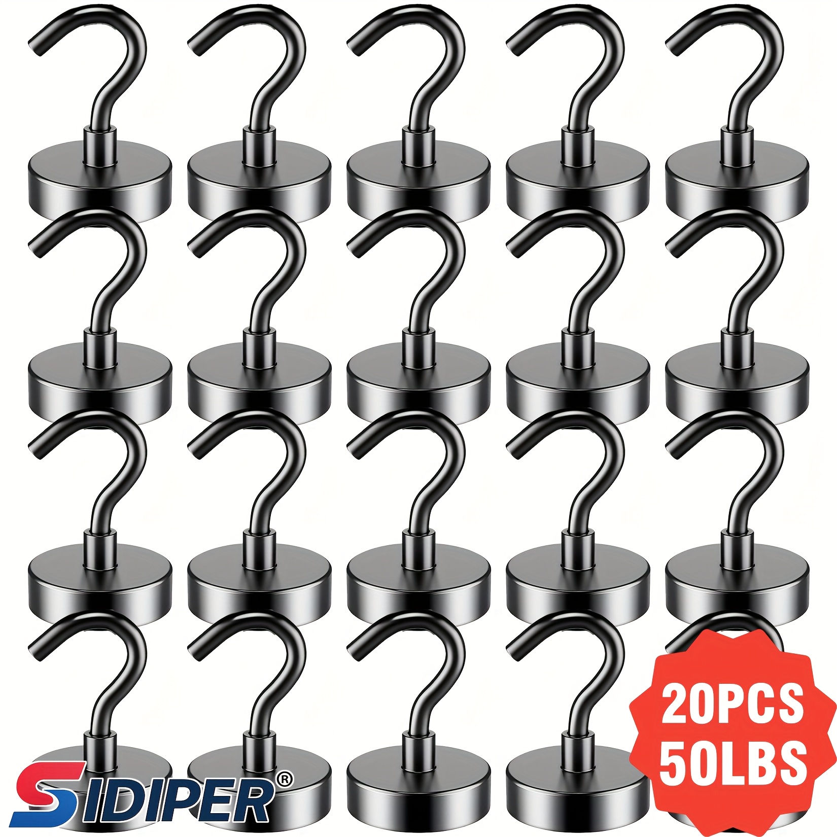 TEMU Sidiper Magnetic Hooks For Hanging String Lights, Neodymium Magnetic Hook Heavy Duty, 50lbs Cruise Essentials For Cruise Cabin Ship Walls,