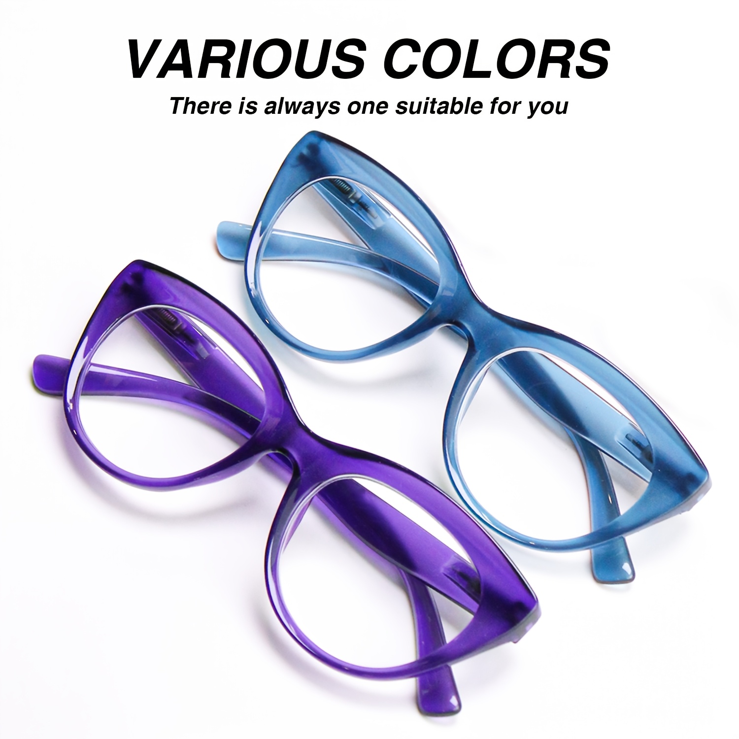 Trendy Cat-Eye Reading Glasses with Solid-Color Frame