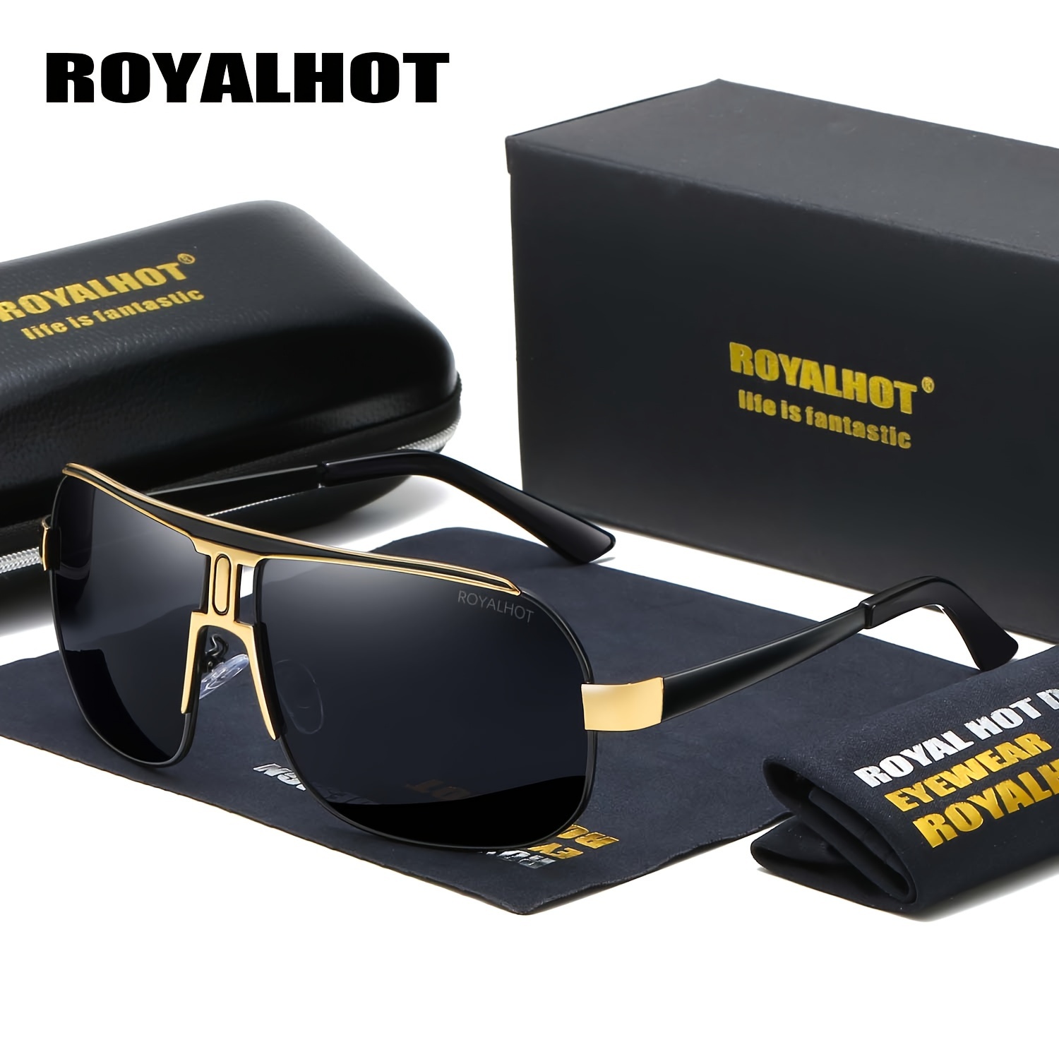 

Royalhot Men Women Polarized Alloy Square Oversized Frame Sunglasses Driving Sun Glasses Shades Oculos Masculino Male 60041, Ideal Choice For Gifts