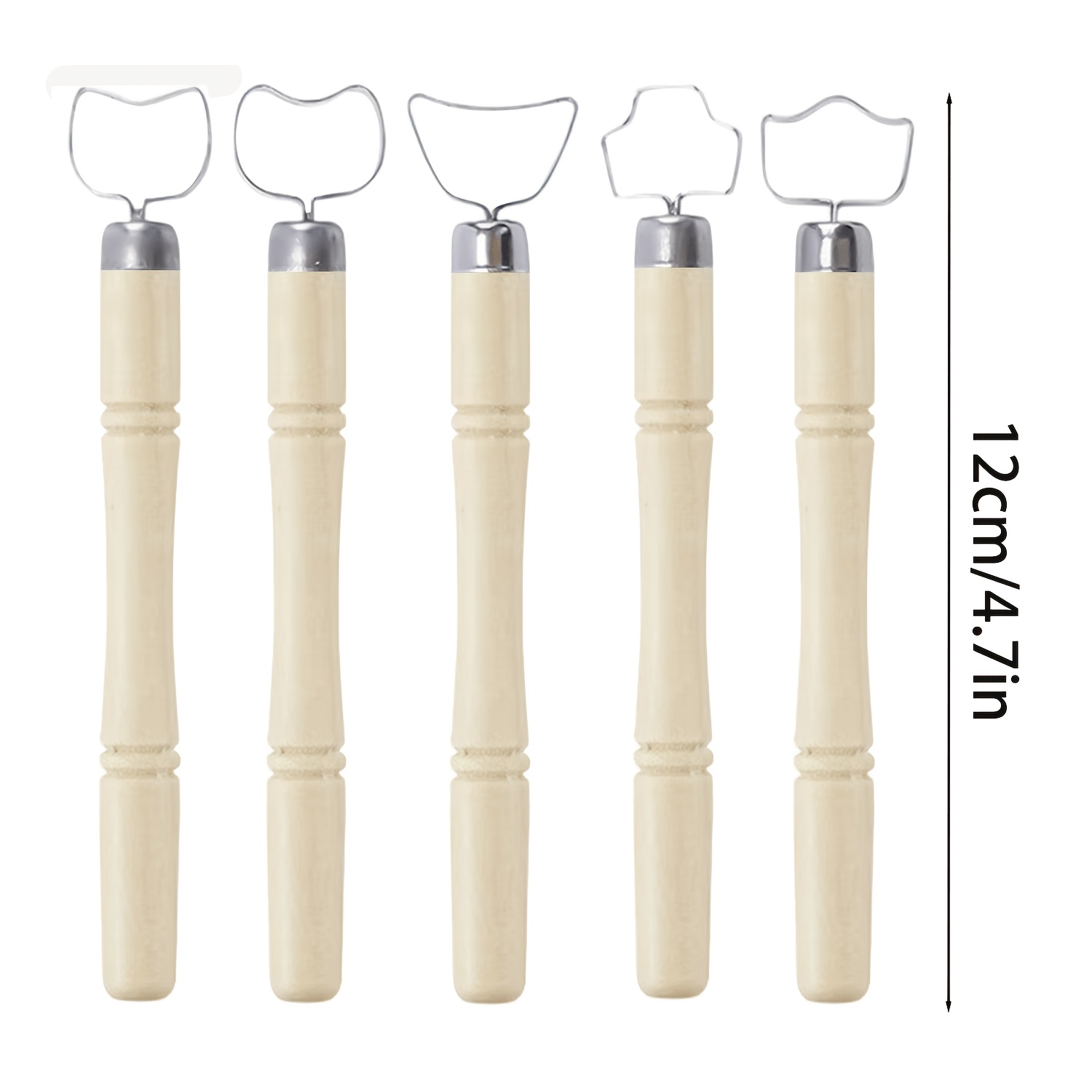 TEMU Pottery Trimming Tools Handle Sculpting Carving 5pcs Clay Pottery Art Making Tools For Foot Ring Sgraffito Hollowing Home