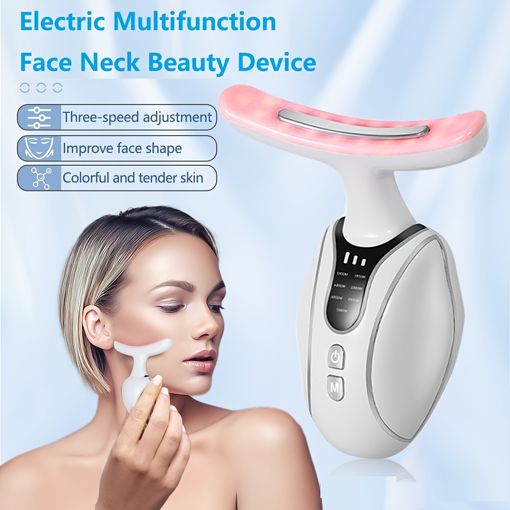 7 color vibrating led neck face massager beauty skin care - Temu Mauritius