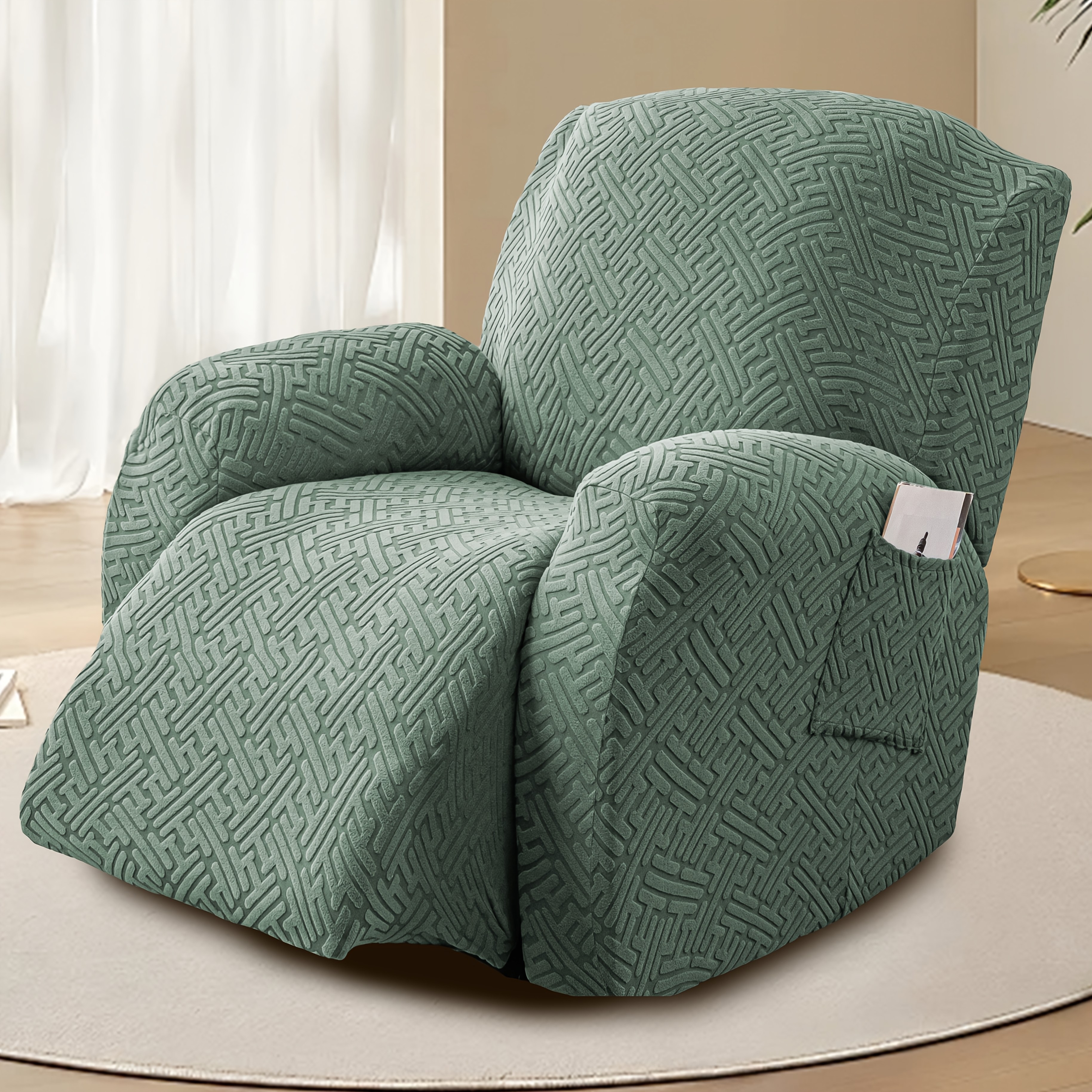 TEMU 1-seat 2026 New Recliner Slipcovers, Stretch Recliner Slipcover With Pocket, Removable, Washable, And Soft Recliner Slipchair Cover Suitable For