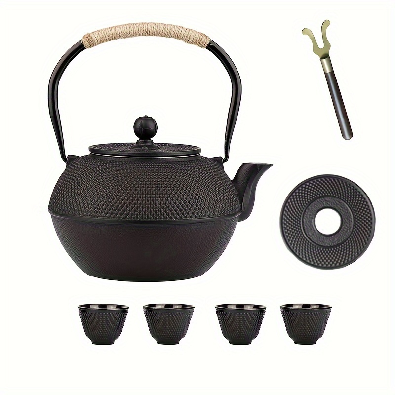 Tetera de hierro fundido de 30.4 fl oz con infusor estilo japonés tetera  tetera set con filtro de acero inoxidable para té suelto 4 tazas