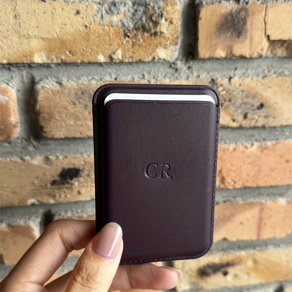 TEMU para iPhone: Personalizada con , Tarjetero Magnético de Cuero Sintético para iPhone 16 Pro Max 15 14 13 12, Clip para Tarjetas