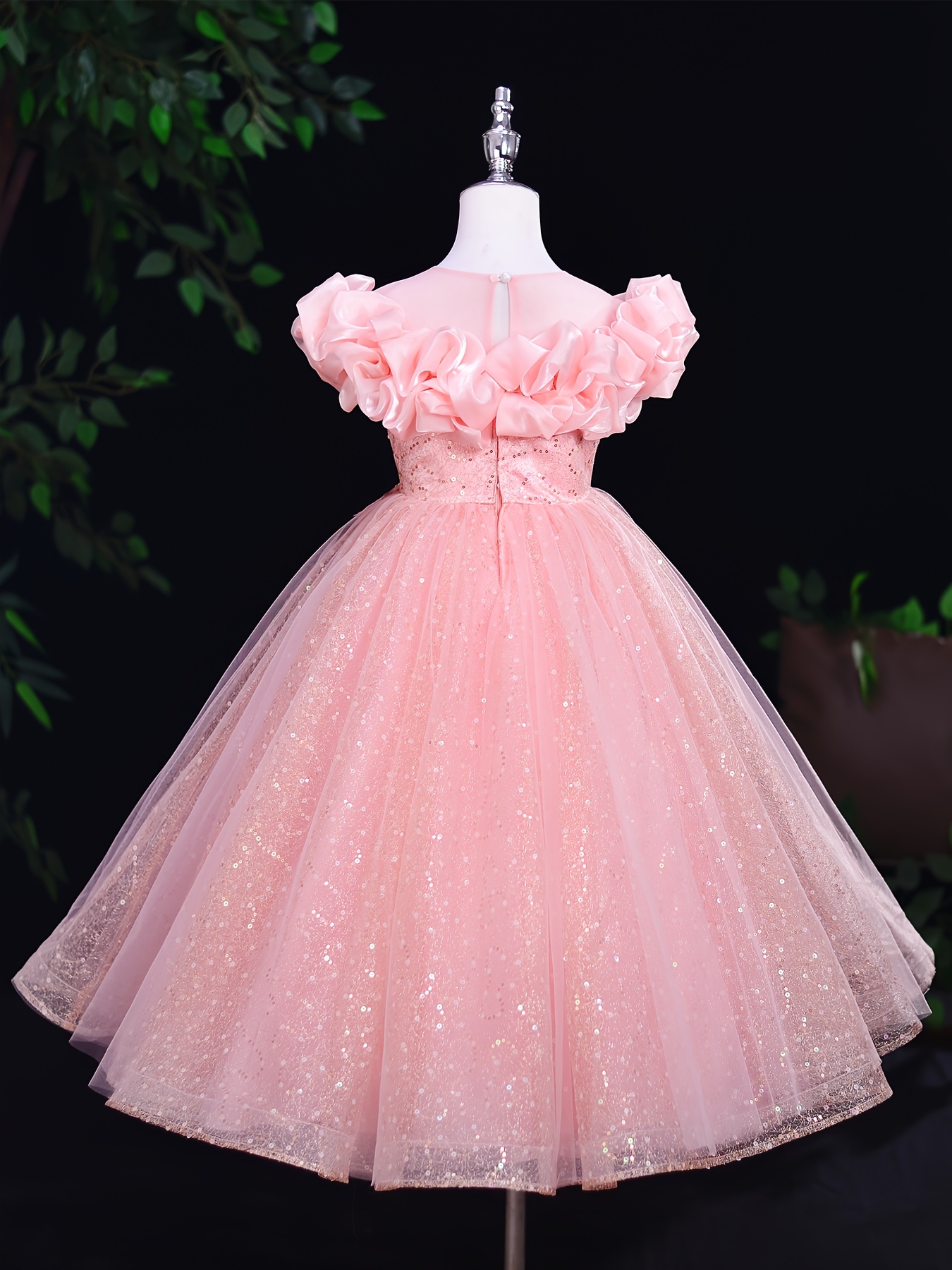 evening gown little girl princess dress sequined tulle - Temu Oman