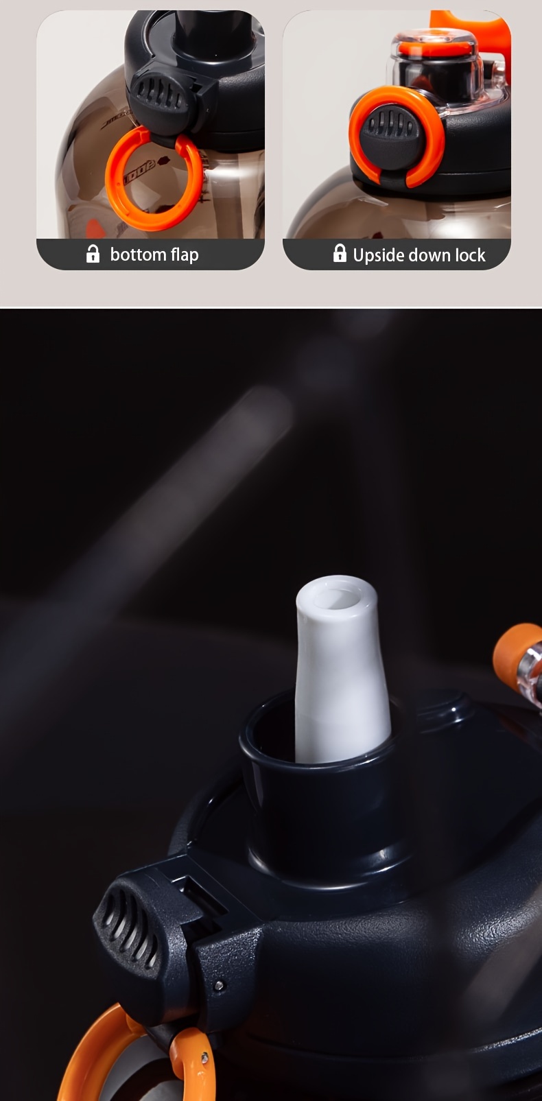 water bottle with straw large capacity summer sports water bottle high temperature resistant water bottle fitness jug details 5