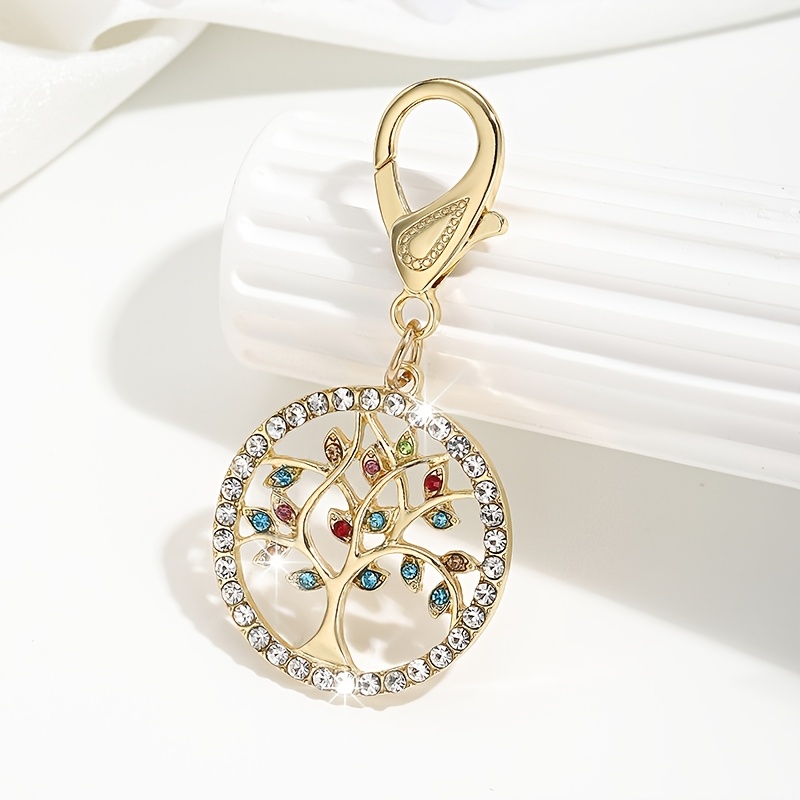 TEMU 1pc Of Fashionable European And American Gorgeous Creative Hollow Exquisite Versatile Tree Of Life Shaped Keychain Bag Pendant Additions,