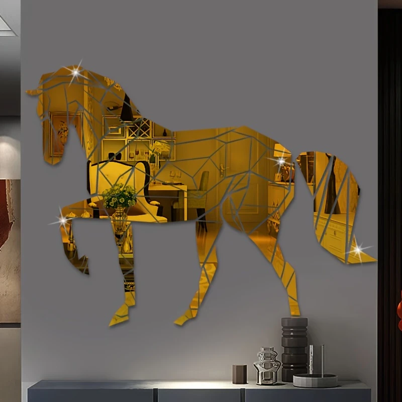 stunning acrylic wall decoration diy 3d self wall art reflective surface protective film and home office or any room horse theme details 3