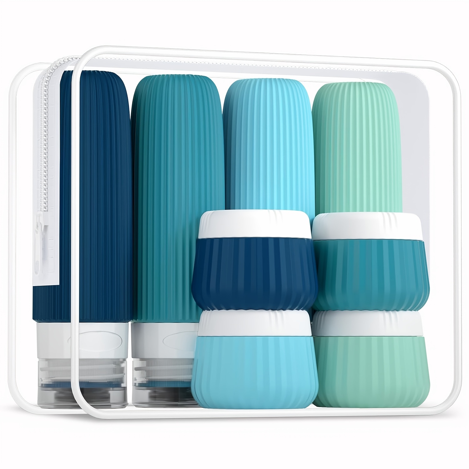 TEMU Outdoor Travel Toiletries Travel Bottle Set Of 8pcs, Travel Toiletries, Convenient And Easy To Carry, Silicone Products Are Safe And , Easy To ,