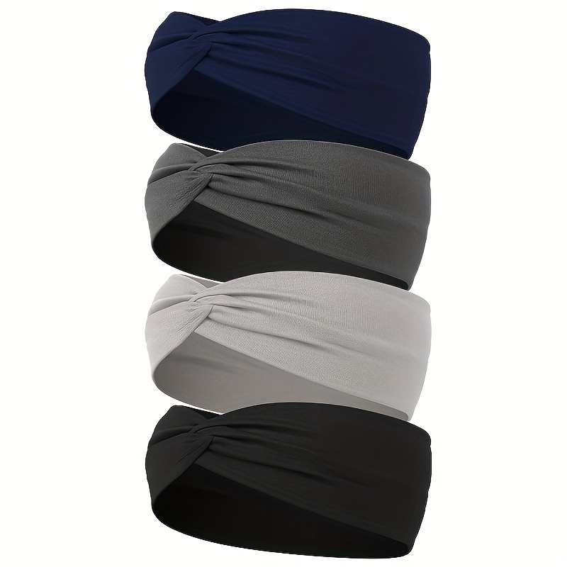 Solid Color Knotted Headbands ~ Set of 4 Amazon.com : YISSION 4PCS Knotted Headbands - Non Slip Wide  main image 4