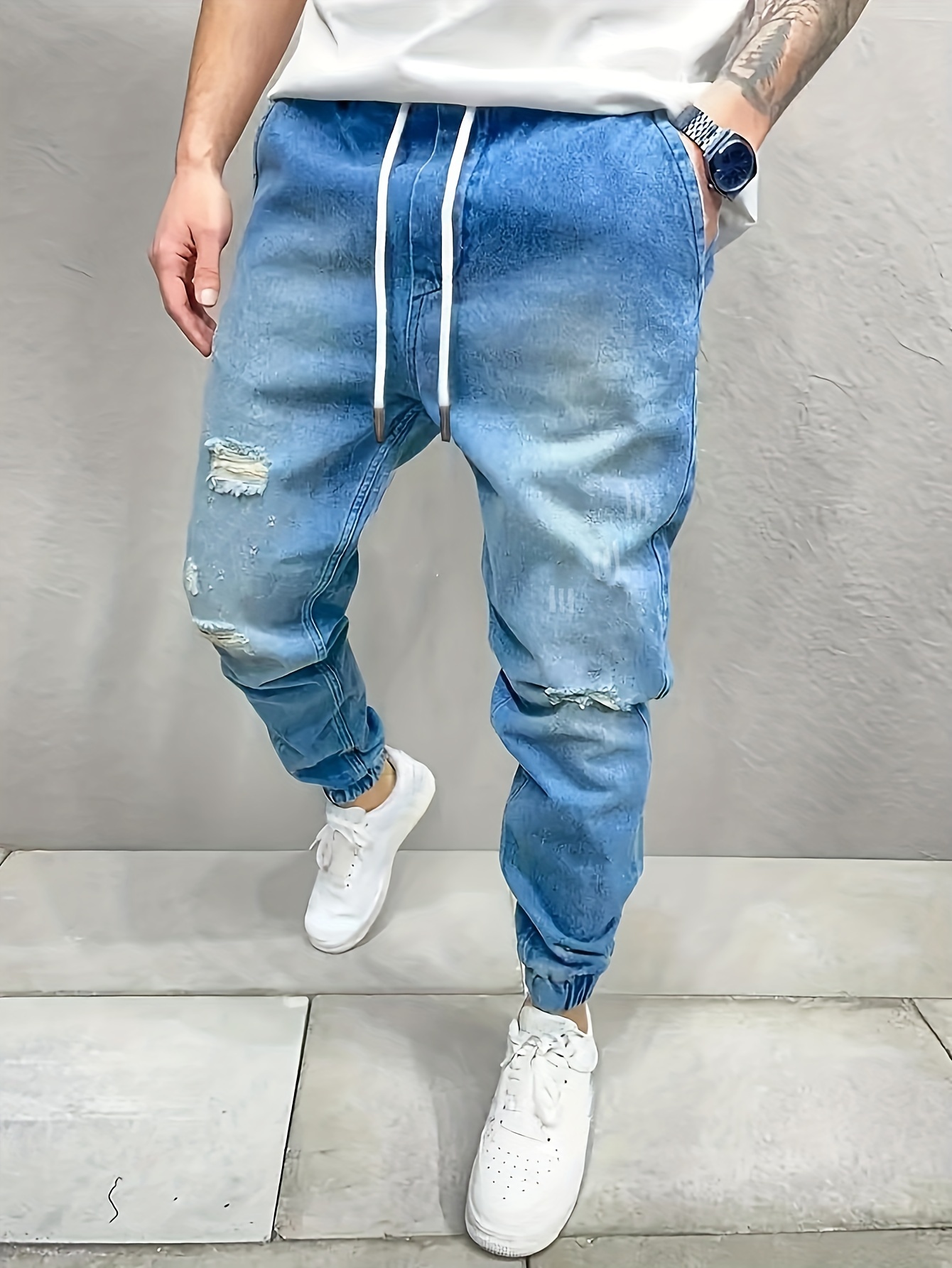 Jean joggers men on sale