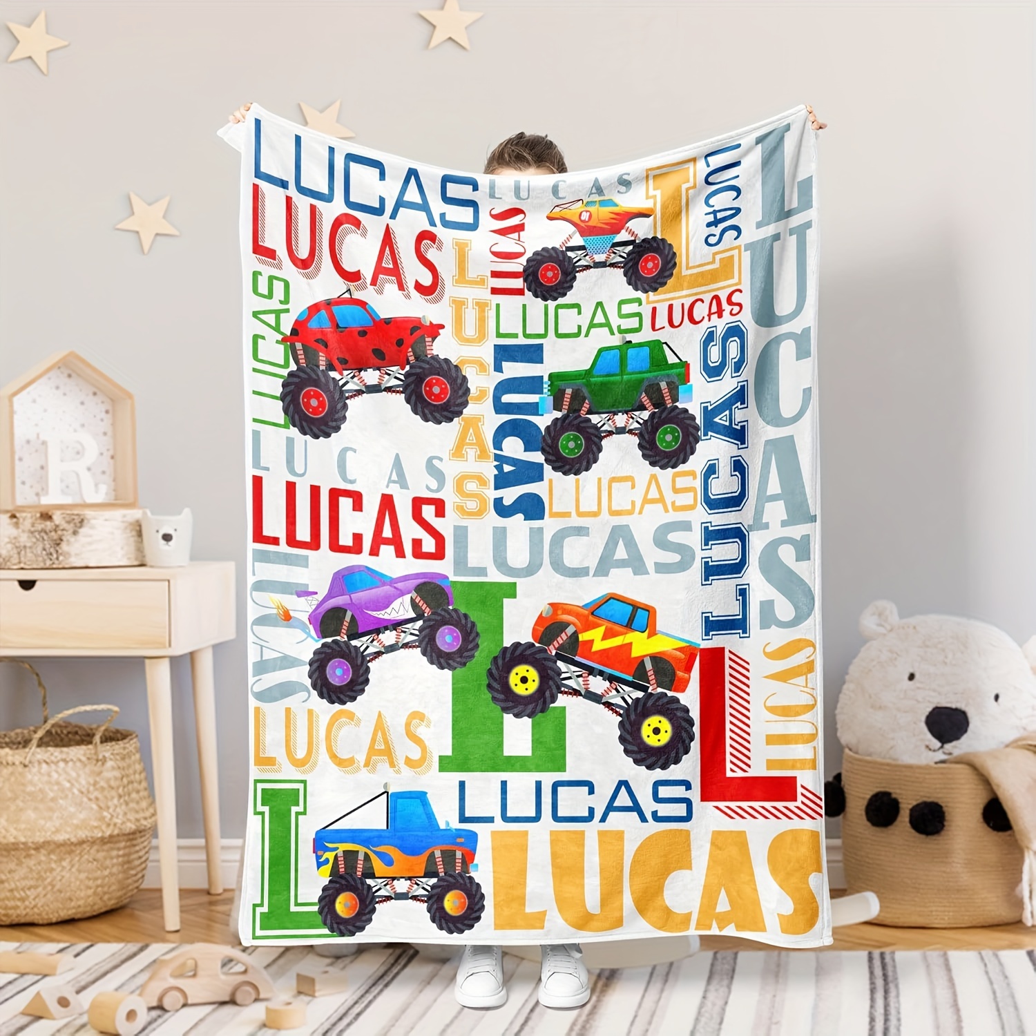 

Personalized Truck Printed Fleece Blanket - For All Seasons