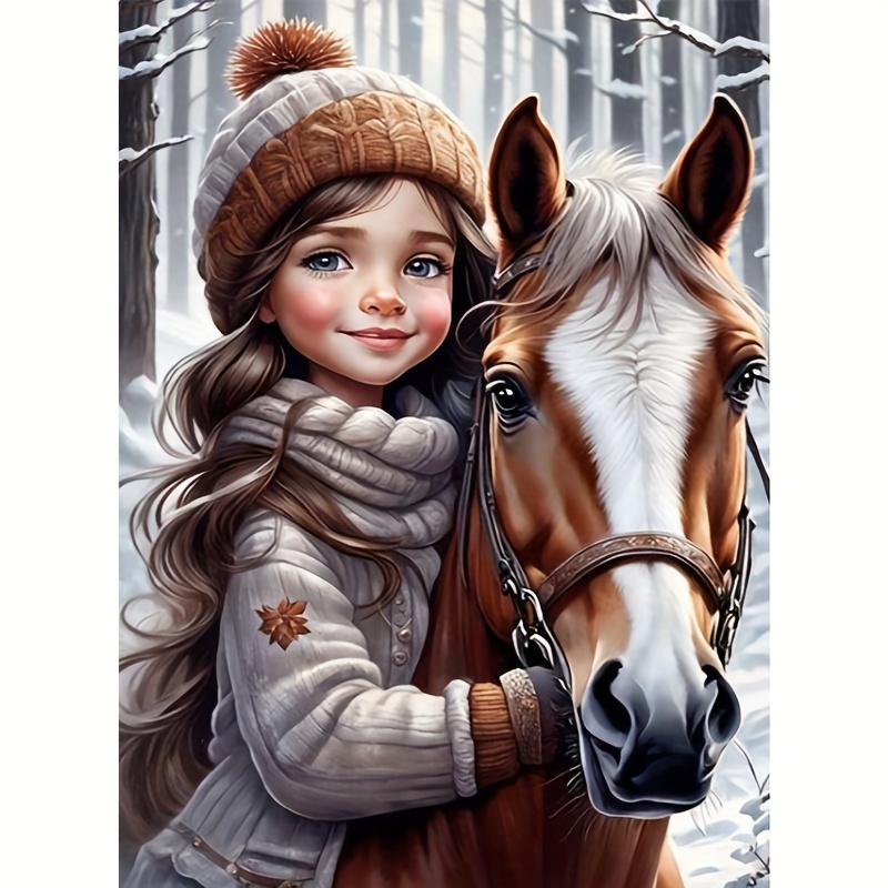 

Diy 5d Diamond Painting Kit - Girl Riding Horse Design - Easy & Fun Art Craft For Beginners - Acrylic Irregular Diamonds, Frameless 30x40cm, Ideal For Home Wall Decor & Gift