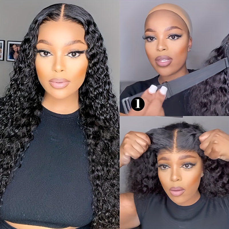 

Glueless Wear And Go Wigs Human Hair Pre Plucked Water Wave Pre Cut Lace Wig For Beginners Glueless Ready To Wear Wigs No Glue Lace Pre Cut Wig 4x4 Hd Lace Closure Wig 180% Density