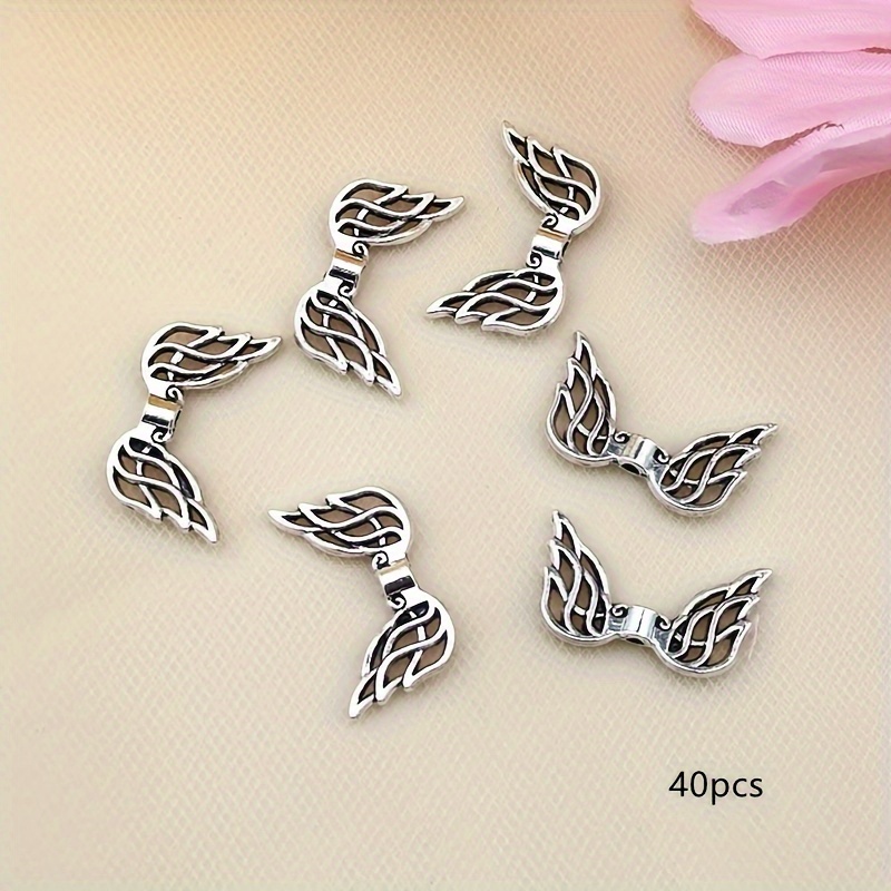 19x11mm Wings Charm Beads Ancient Silvery-colored Small Hole Beads Spacer Beads Handmade Jewelry Making Earring Bracelet Necklace Bracelet Additions 20/40pcs