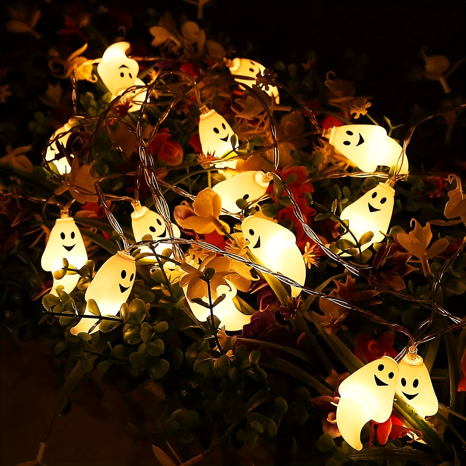TEMU 1pc 10/20led Halloween Decoration String Light - Interior Decoration With Switch Control, No Plug Needed, Perfect For Bedroom, Party And Haunted