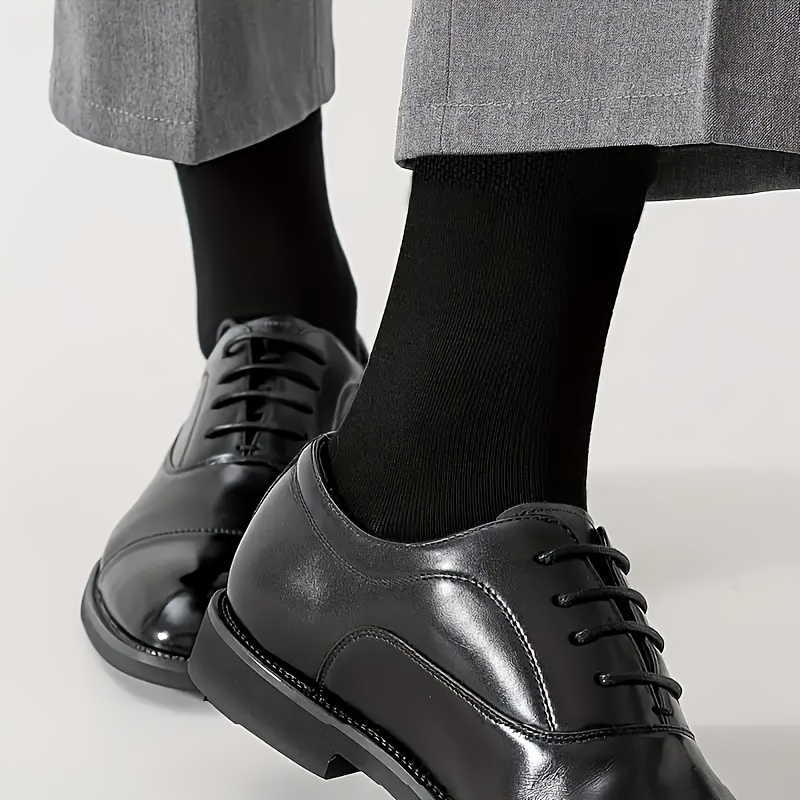 slim fit dress slacks Loose Fit Stays Up Mid-Calf Dress Socks Brown / Large main image 1