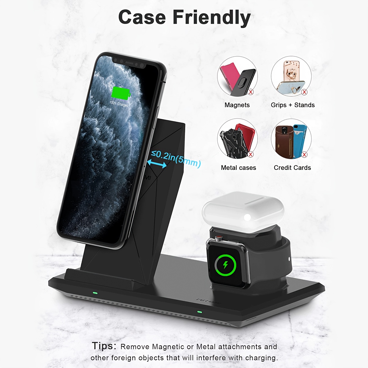 

Nanami Wireless Charger: 3 In 1 Charger Stand Multiple Devices For Apple- 1615 14 11, S24/s23/s22/s21/s20and Watch 1098765432se - Airpods 4 3 2 Pro