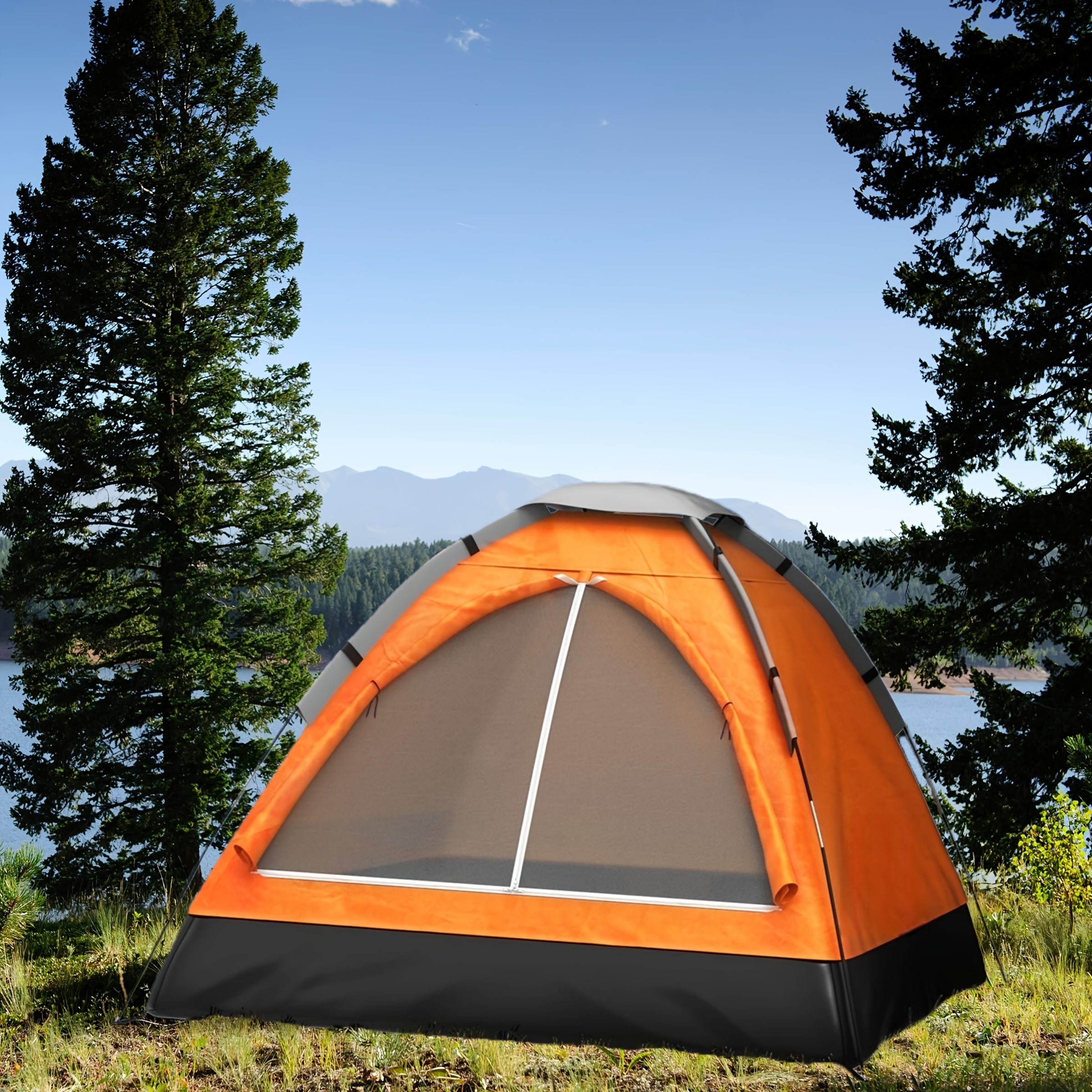 camping tent suitable for 2 to 5 people family dome design easy to assemble including portable bag lightweight suitable for outdoor activities such as camping traveling and hiking