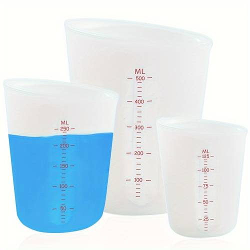 3pcs measuring cup craft measuring cup casting molds cup casting stirring cup mixing cup tool kit color mixing tool silicone stirring cup disposable decoration
