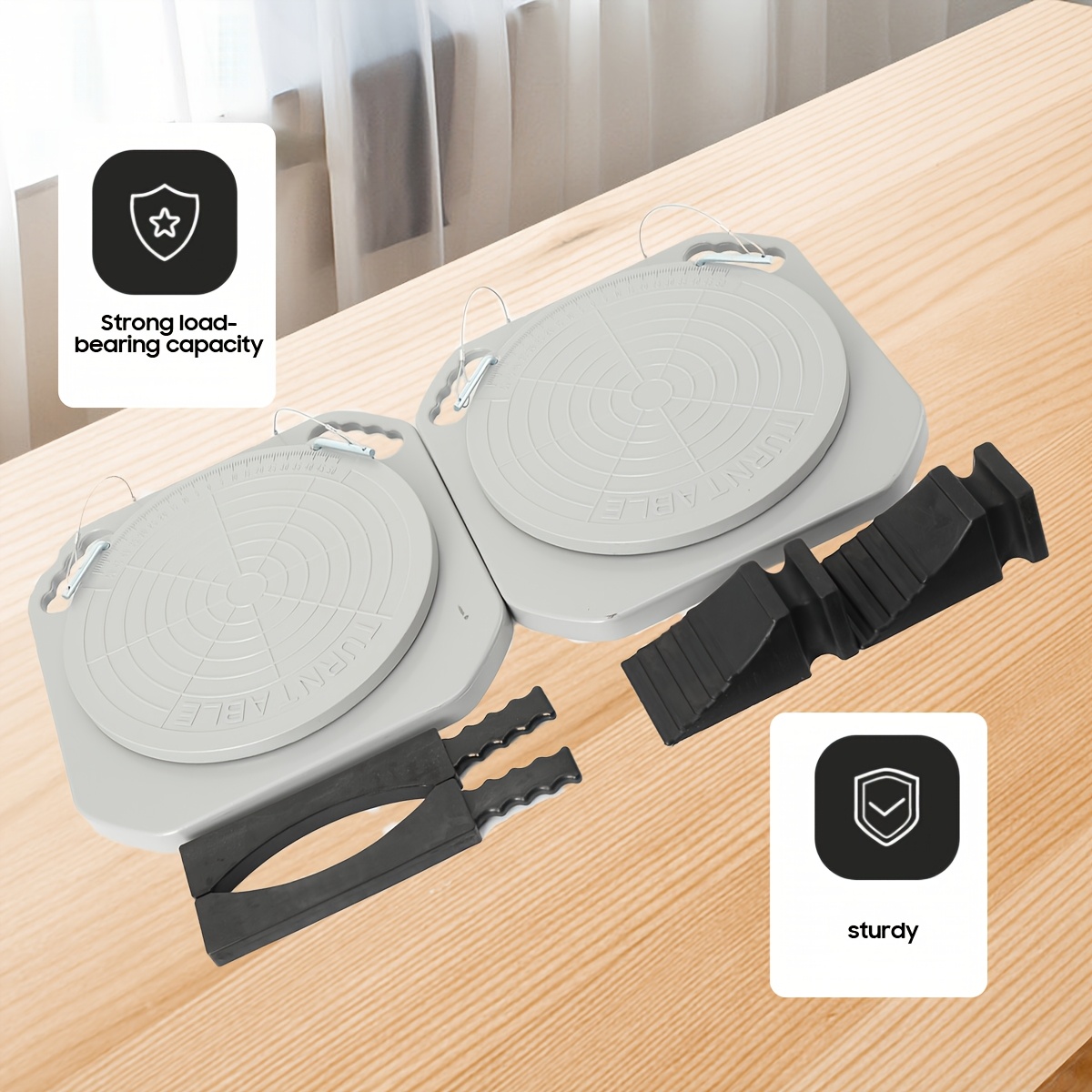 360° Car Wheel Alignment Tool Turn Plates, 1 Pair