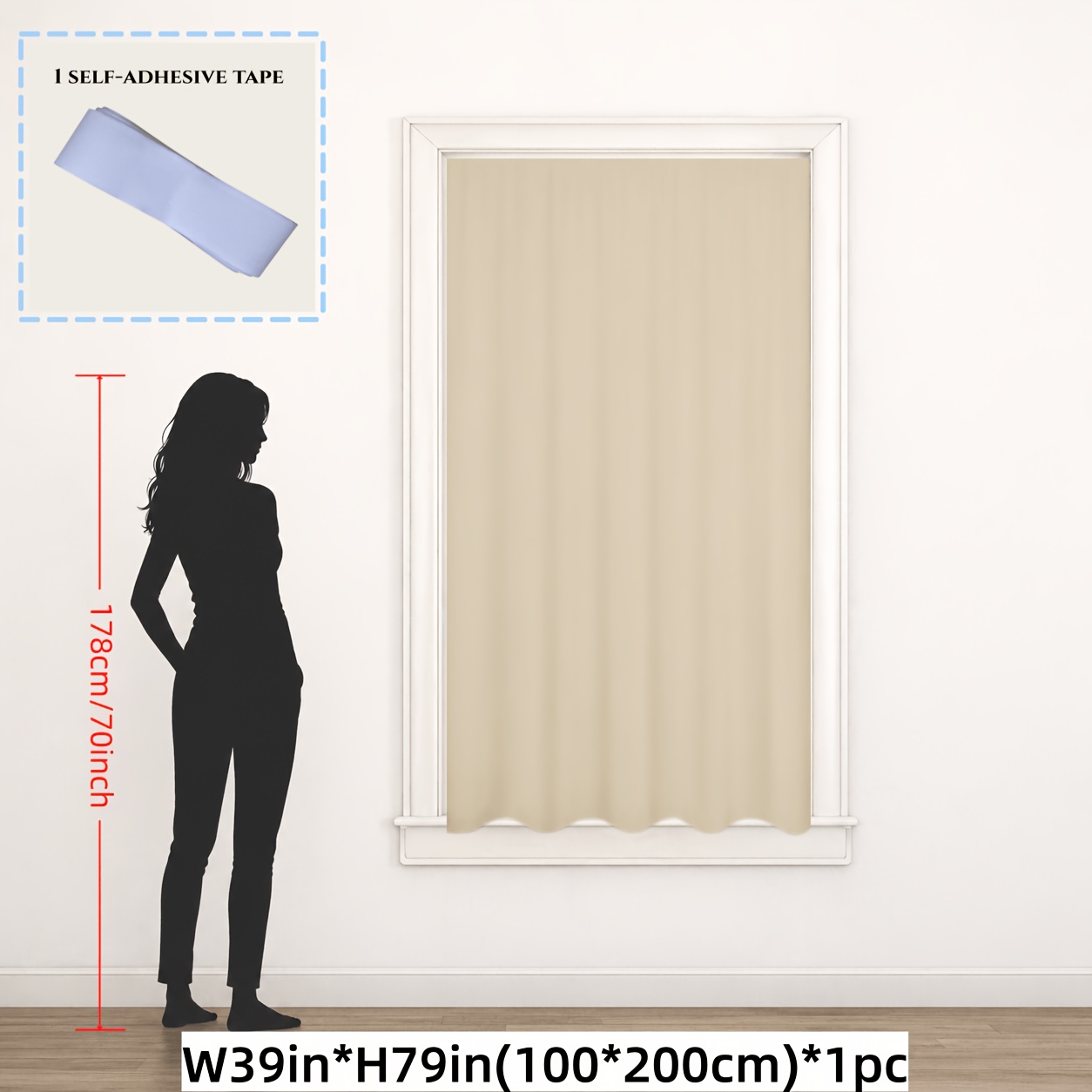 TEMU Tende oscuranti 100% blackout, adesiva senza trapano con nastro magico, oscuramento termico per camera da letto, portatile da installare