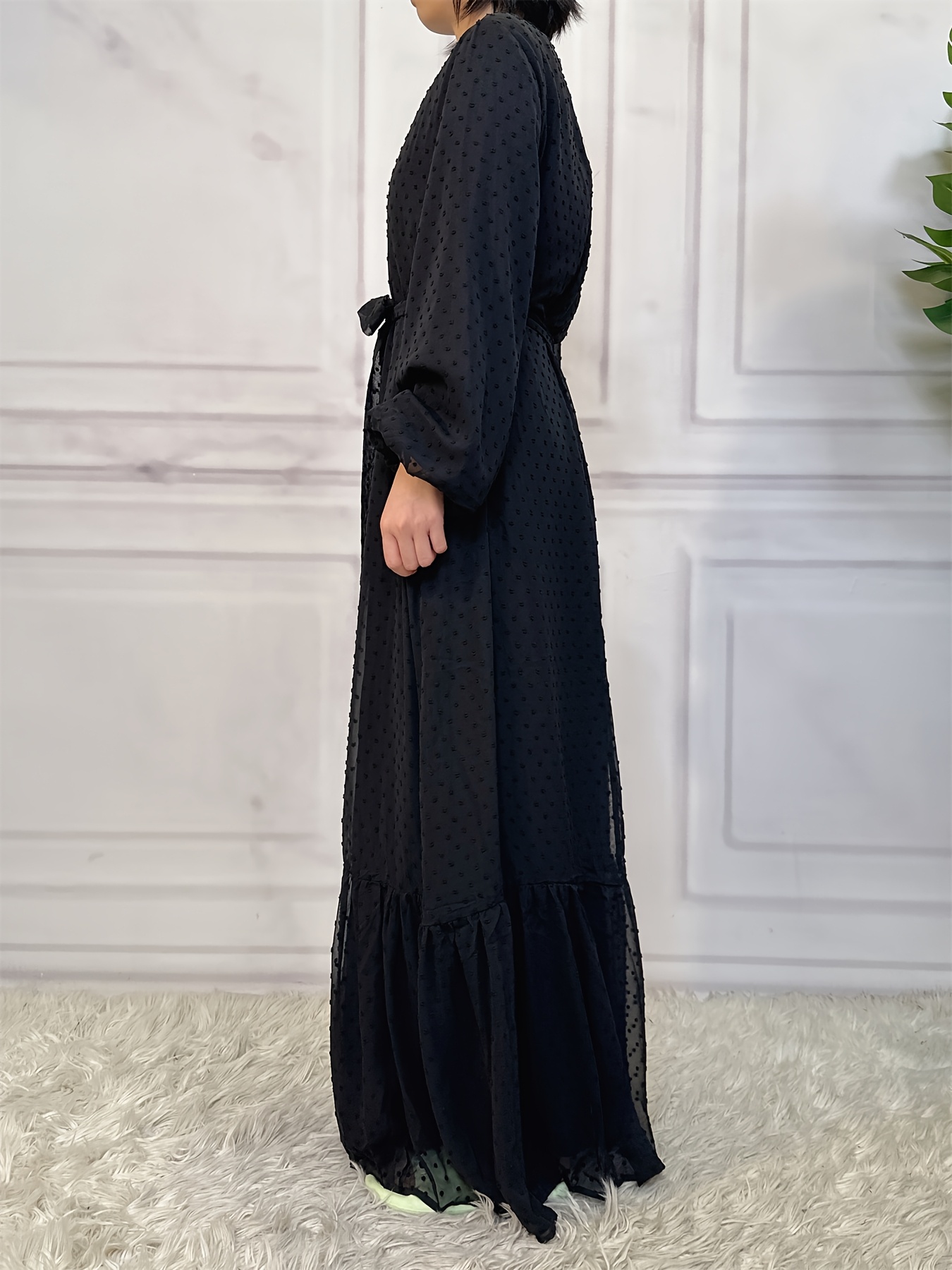 fashion women long lantern sleeve muslim dress abaya autumn - Temu Bahrain