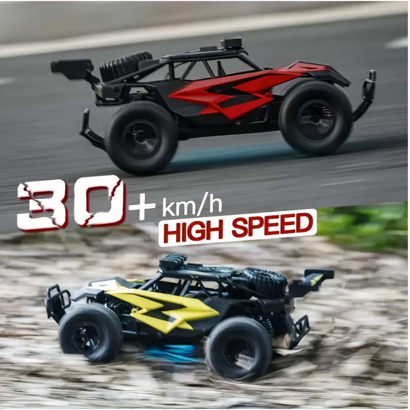 THCBME 2, 4G Remote Control Off-Road Vehicle, 1:18 Scale, All-Wheel Drive High-Speed Drift Racing Toy Suitable for Adults - Durable Rechargeable Battery, Yellow and Black Color Scheme with Red Accents, Perfect Easter Gift, High-Performance RC Toy | Aerodynamic Design, Sturdy Structure