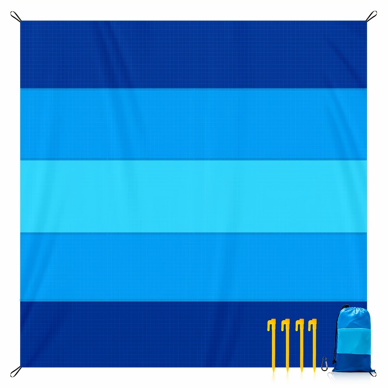 Large 5pcs Outdoor Beach Blanket, Oversized Sand-Proof Picnic Mat