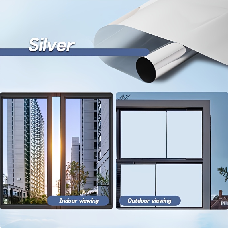 E-shop Klassische Einwegspiegel-Fensterfolie, Wärmeschutz Sichtschutz-Fensteraufkleber für Glas, geeignet für Zuhause, Büro, Zimmer andere Orte,