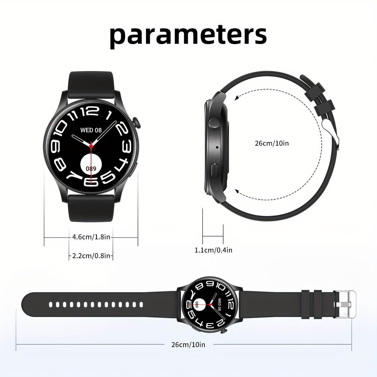 The Bezosmax Smartwatch Is Designed for Both Men And Women, Featuring a 1.43-Inch AMOLED HD Display, Wireless 5.3 Connectivity, Calling Capabilities, Various Sports Modes, Message Notifications, Wallpapers, a Silicone Strap, USB Charging