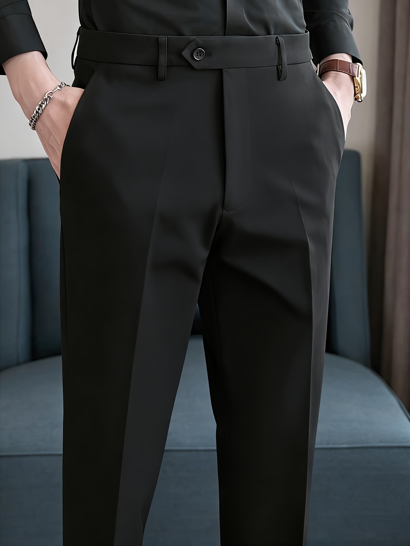 Korean Fashion Slim Fit Suit Pants Mens Ankle Length Slim Fit Dress Pants  Streets Of Seoul