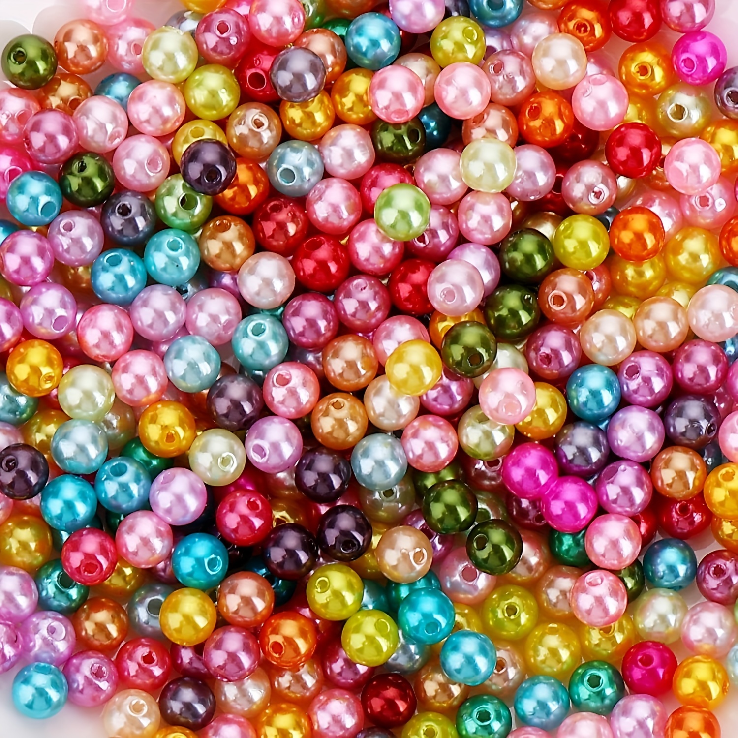 4/6/8/10/12mm loch acrylperlen bastelperlen runde bunte - Temu Germany