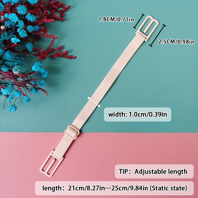 3-Pack Bra Straps Holder Anti-slip Elastic Adjustable Clips, Lingerie Accessory, Undergarment Shoulder Strap Fix With Metal Buckles, Black/White/Beige