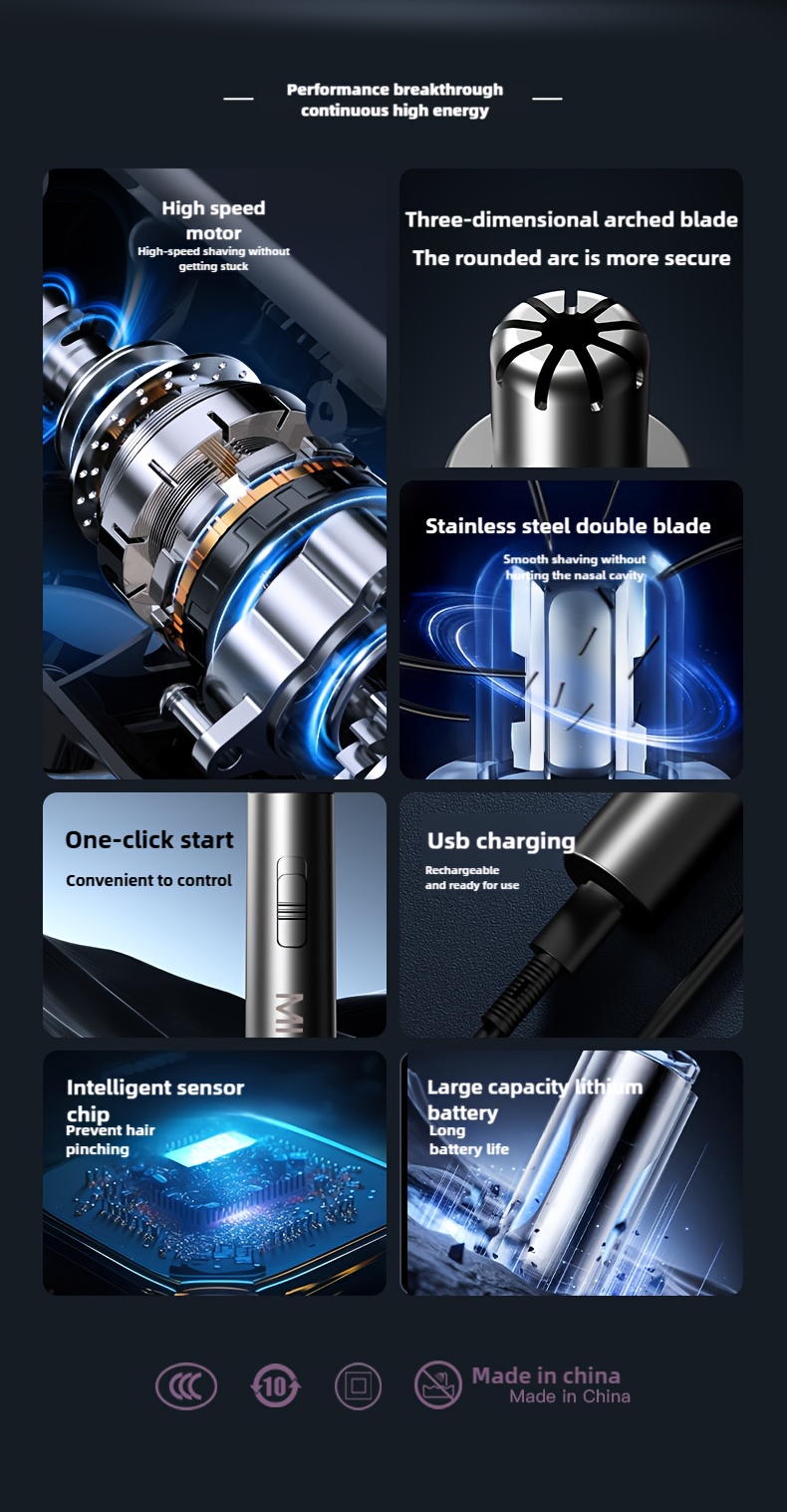 rechargeable electric nose hair trimmer for men and women a magical tool for cutting nasal hair Product details 2