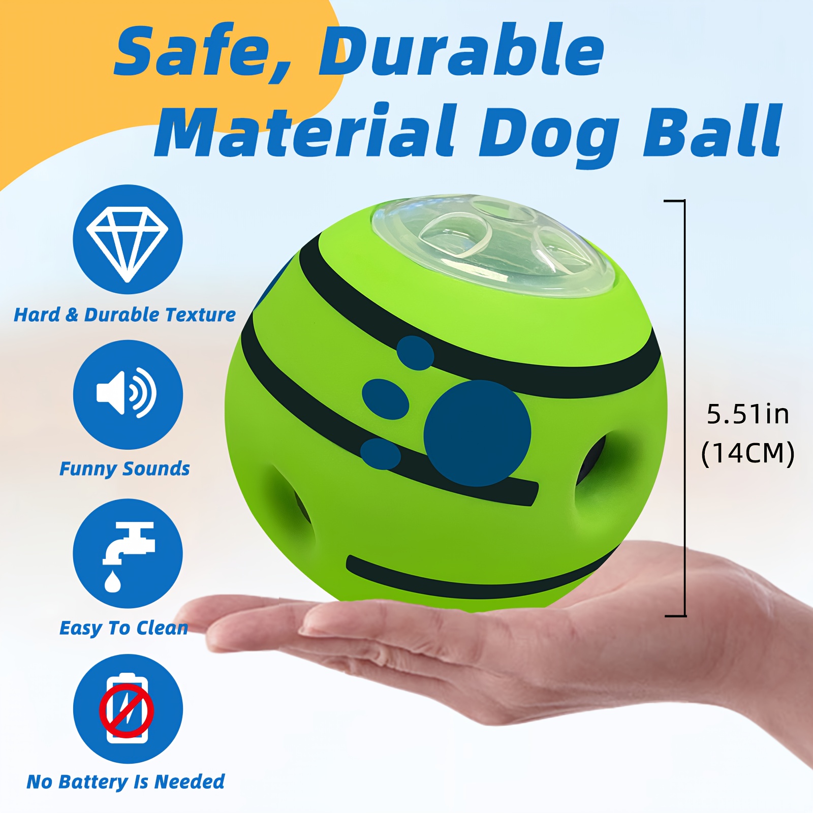 Image of Hidden Snack , Interactive Taste Tester And Dog Ball Dispenser - Iq Training , Sound- Pet Supply Ball Toy, Battery-free