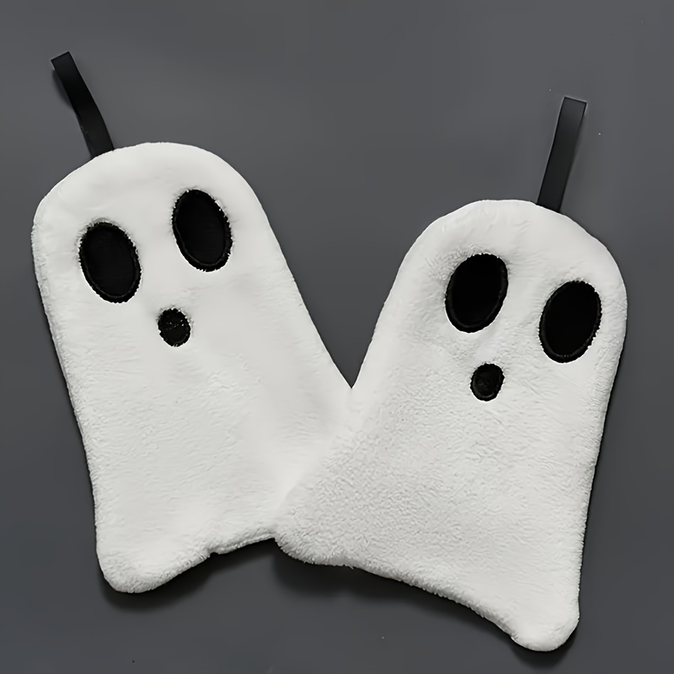 TEMU 2pcs Halloween Hand Towels, Cute And Hanging Towels, Soft And Absorbent, Suitable For Kitchen, Bathroom, Bedroom, Living Room