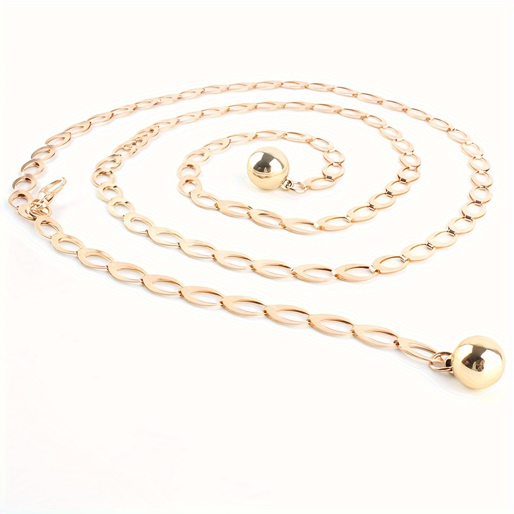 1pc elegant geometric chain belt women vintage - Temu display picture 2
