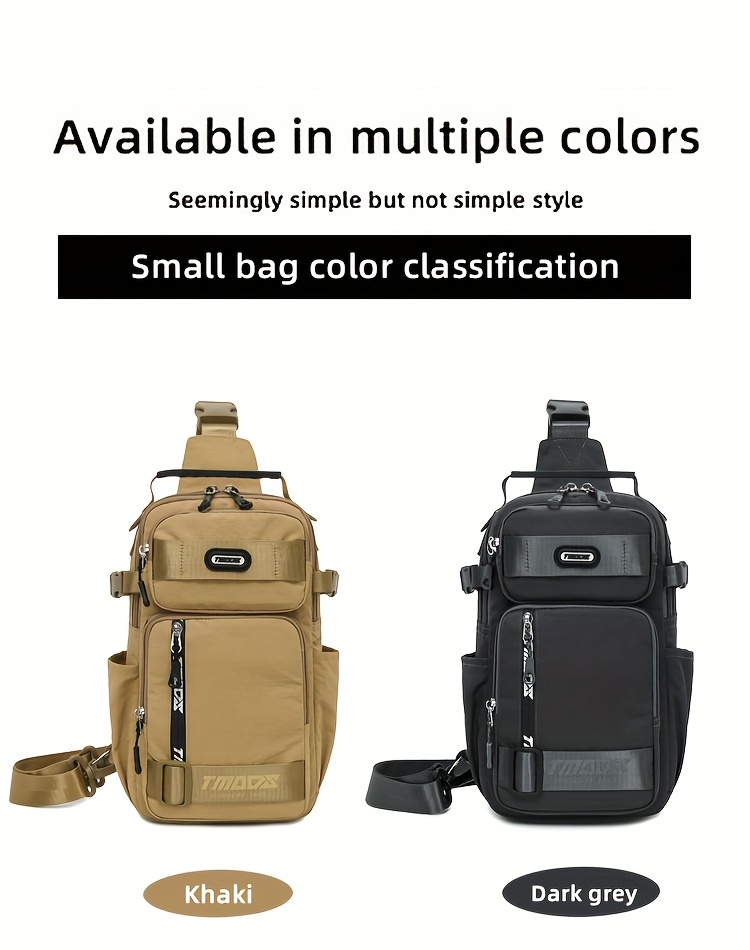 unisex chest backpack large capacity convertible crossbody handheld waist pack with multiple compartments padded shoulder straps waist clip for outdoor hiking gym travel durable casual outdoor bag 18 colors backpack for travel hiking essentials stylish outdoor gear secure zipper closure details 2