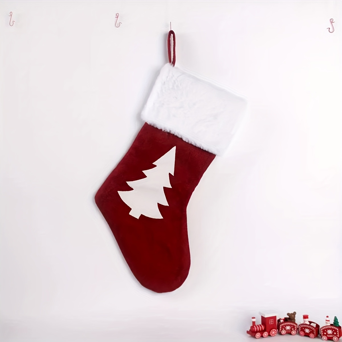 TEMU 1 Embroidered Custom Christmas Stocking, Christmas Decoration Ornament For Festive Atmosphere, Custom Embroidered Name, Essential For Christmas