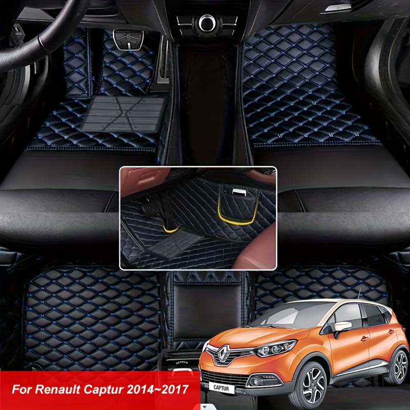 Tapis De Voiture AVANT 2pcs Pour Renault Captur 2013-2019 - Sur-Mesure Moquette Noire, Broderie Blanche