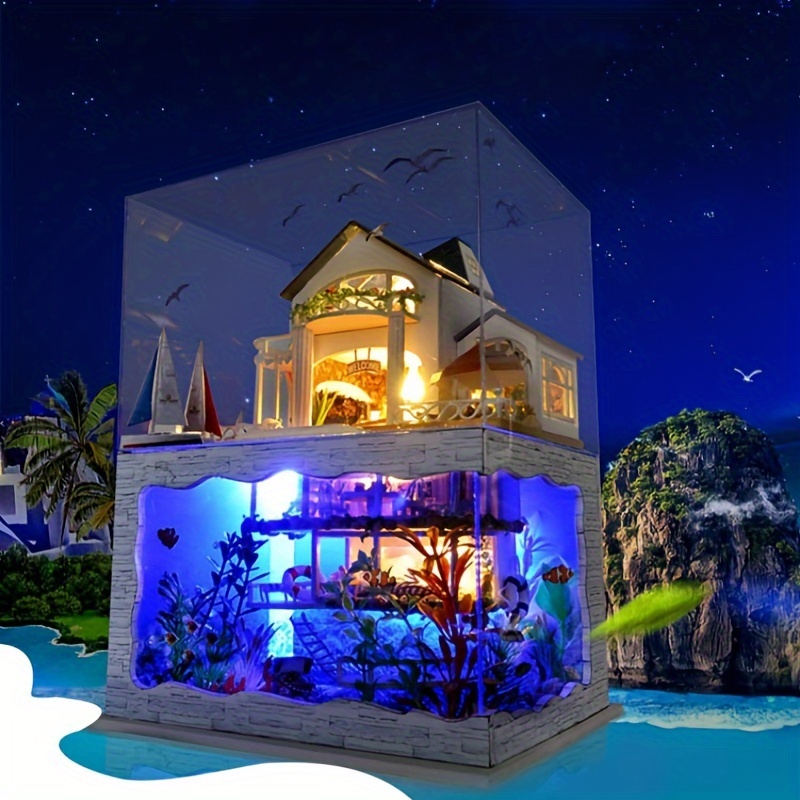 

Diy Miniature Hawaiian Villa Building Model Kit - Handcrafted Wooden Craft For Home Decor - Ideal For Birthday, Christmas, Valentine's Day, Or New Year's Gift (tool Kit Included) Age 14+